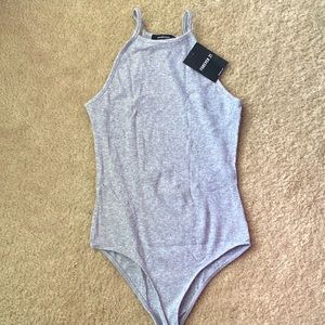 NWT Light Gray Ribbed Bodysuit - Size Small